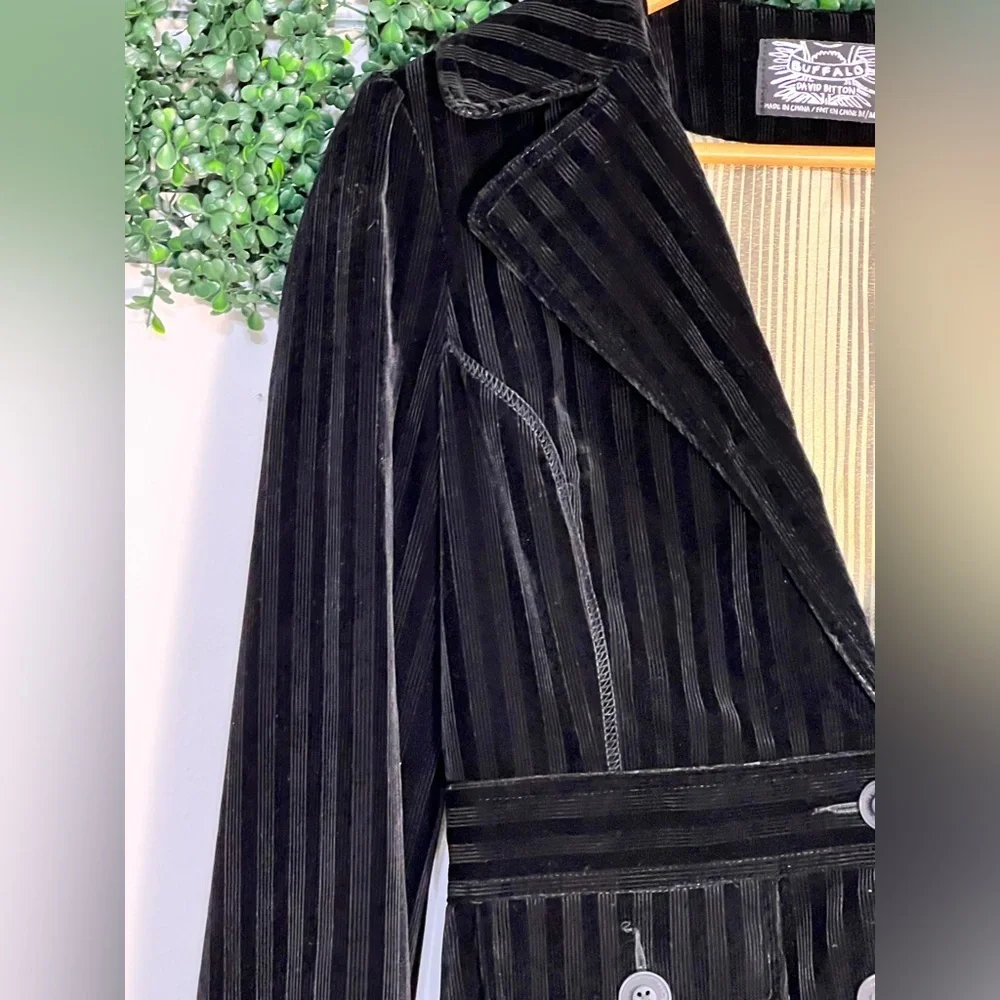 Buffalo by David Bitton Wilhelmina Velvet Stretch Black Blazer Jacket Medium